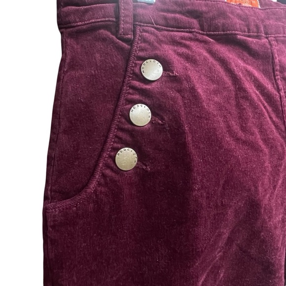 Mod Cloth Madison Corduroy Burgundy Wide Leg Pants Size Small - Picture 4 of 15